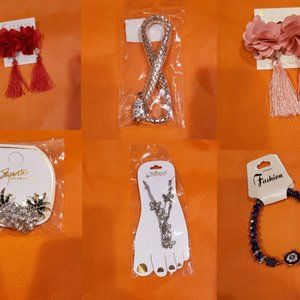 Gorgeous Set of Earrings Bracelet Anklet Lot